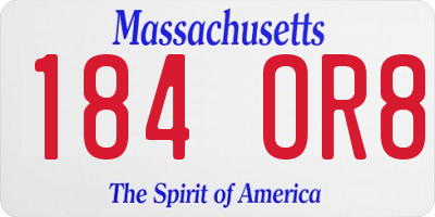 MA license plate 184OR8