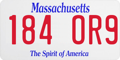 MA license plate 184OR9