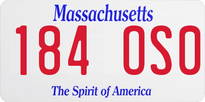 MA license plate 184OS0