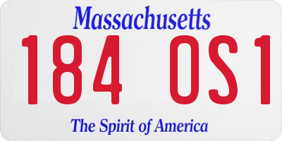 MA license plate 184OS1