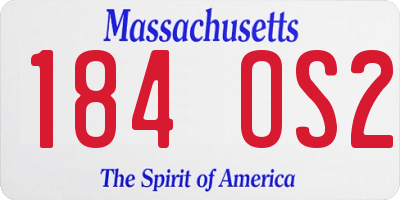 MA license plate 184OS2