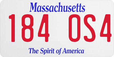MA license plate 184OS4