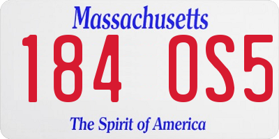 MA license plate 184OS5