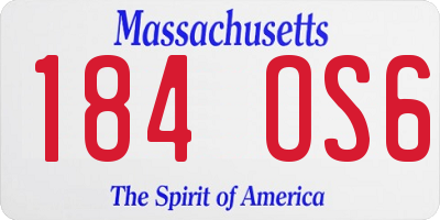 MA license plate 184OS6