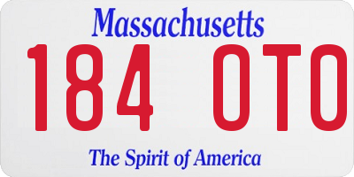 MA license plate 184OT0