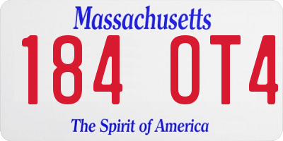 MA license plate 184OT4