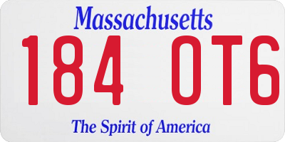 MA license plate 184OT6