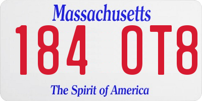MA license plate 184OT8