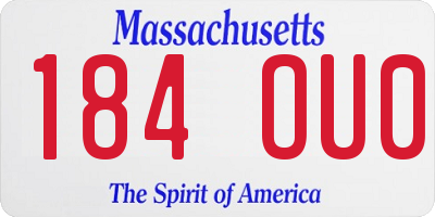 MA license plate 184OU0