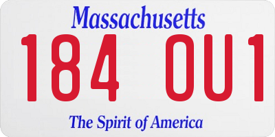 MA license plate 184OU1