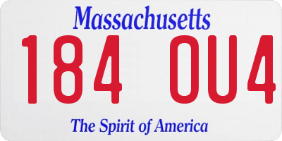 MA license plate 184OU4