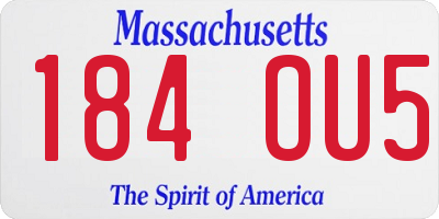 MA license plate 184OU5