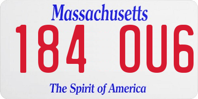 MA license plate 184OU6