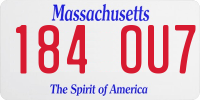 MA license plate 184OU7