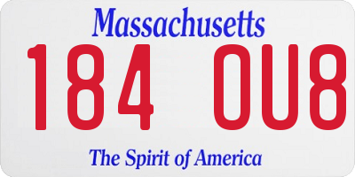 MA license plate 184OU8