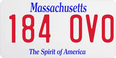 MA license plate 184OV0