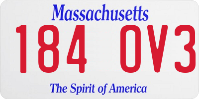 MA license plate 184OV3