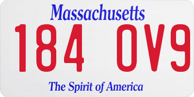 MA license plate 184OV9