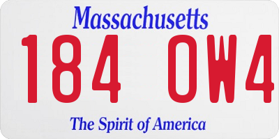 MA license plate 184OW4