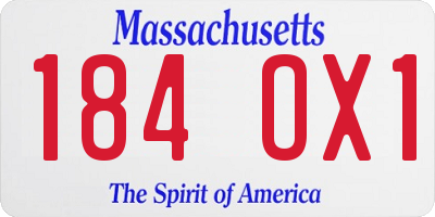 MA license plate 184OX1
