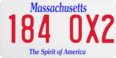 MA license plate 184OX2