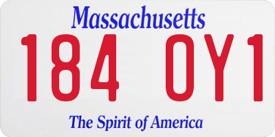 MA license plate 184OY1