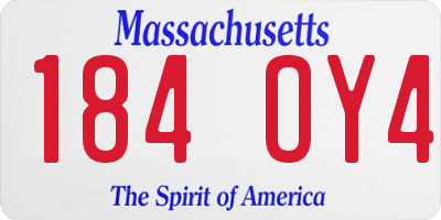 MA license plate 184OY4