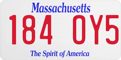 MA license plate 184OY5