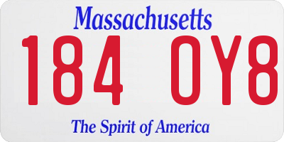 MA license plate 184OY8