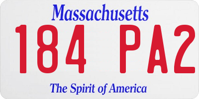 MA license plate 184PA2