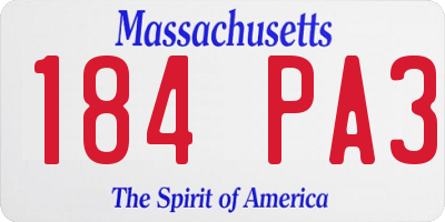 MA license plate 184PA3