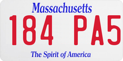MA license plate 184PA5