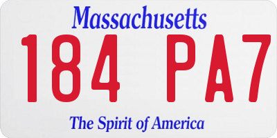 MA license plate 184PA7