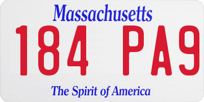 MA license plate 184PA9