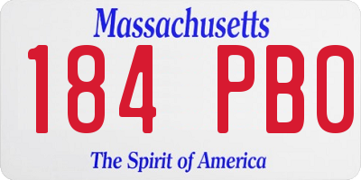 MA license plate 184PB0