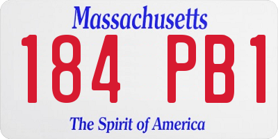 MA license plate 184PB1