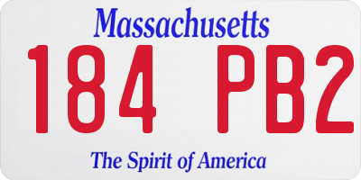 MA license plate 184PB2