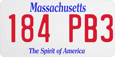 MA license plate 184PB3