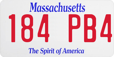 MA license plate 184PB4