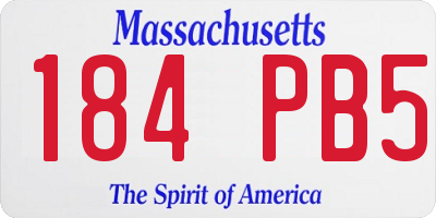 MA license plate 184PB5