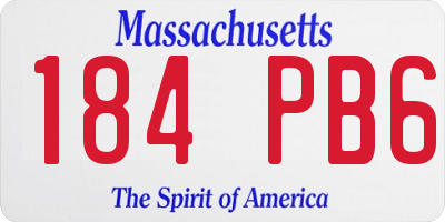 MA license plate 184PB6
