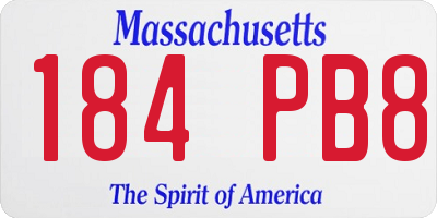 MA license plate 184PB8