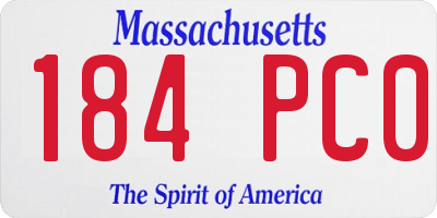 MA license plate 184PC0