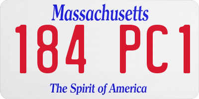 MA license plate 184PC1