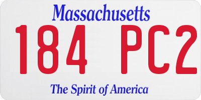 MA license plate 184PC2