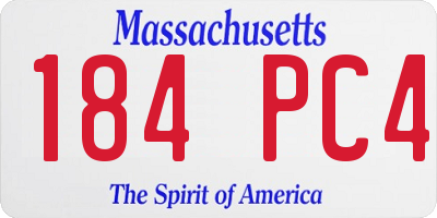 MA license plate 184PC4