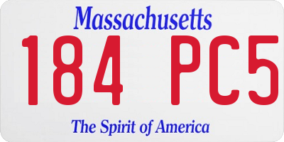 MA license plate 184PC5