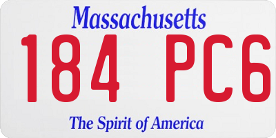 MA license plate 184PC6