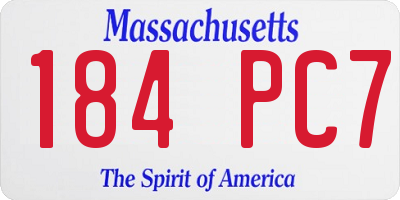 MA license plate 184PC7