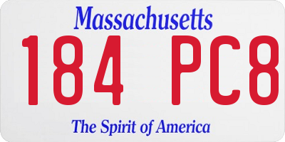 MA license plate 184PC8